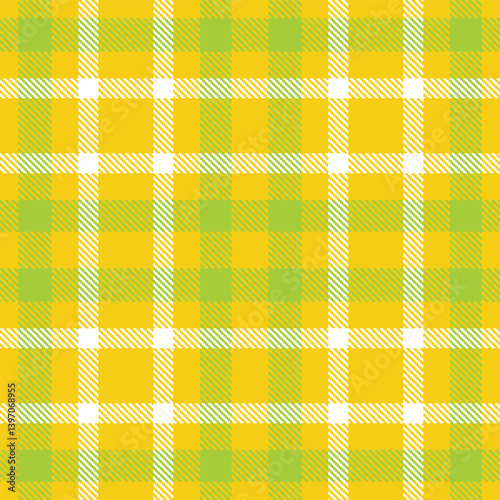 Plaid pattern seamless. Cool golden yellow & Dusky snot green Tartan Textile Design. 