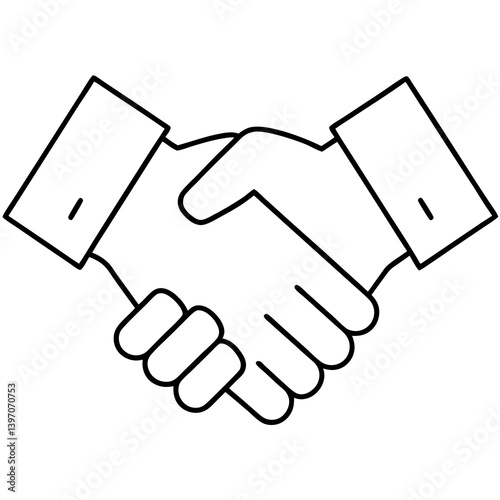 outline shaking hands vector icon