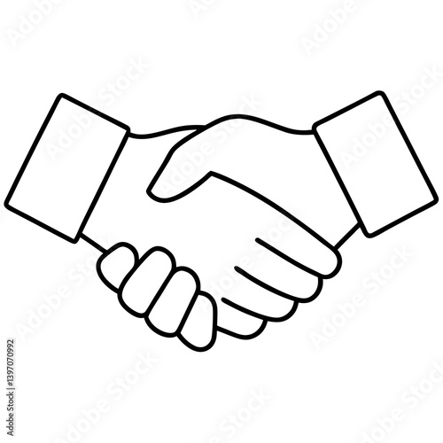 outline shaking hands vector icon