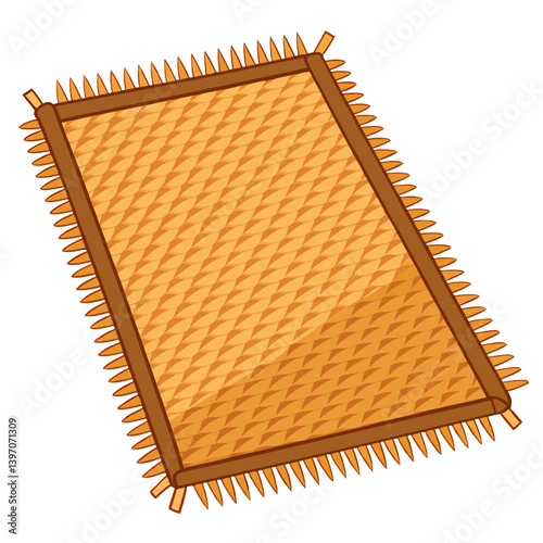 A yellow mat featuring raised spikes, designed for exercise or sensory stimulation.