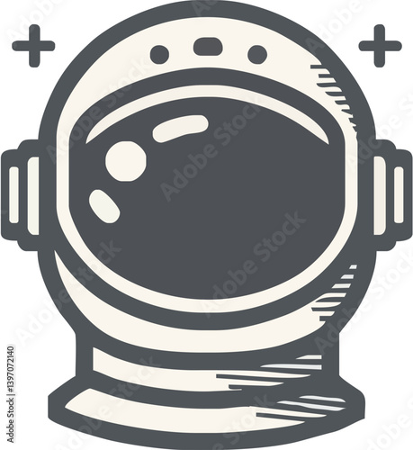 A Stylized Astronaut Helmet With A Visor Creates A Futuristic Exploration Concept Art Piece