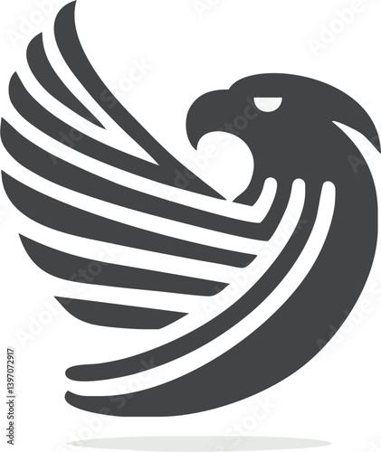 Stylized Eagle Icon In Monochrome Conveying Power And Precision With Clean Geometric Lines Design