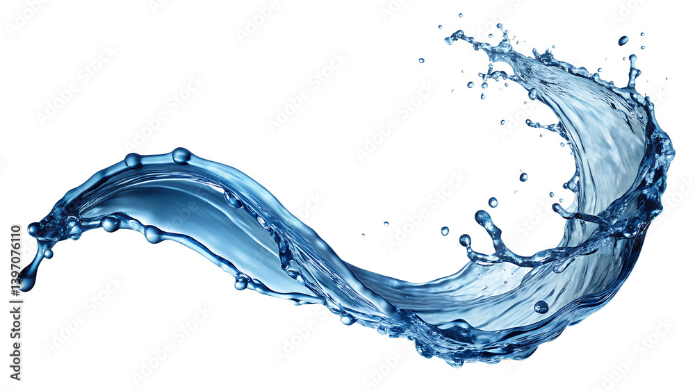 A dynamic splash of clear blue water against a stark black background space on transparent background A dynamic splash of clear blue water against a stark black background space on transparent background