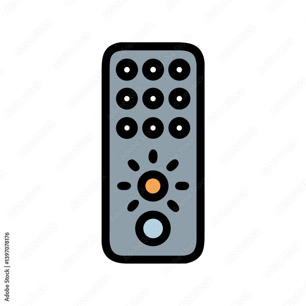 Media Remote Control with Directional Pad Icon Design Media Remote Control with Directional Pad Icon Design