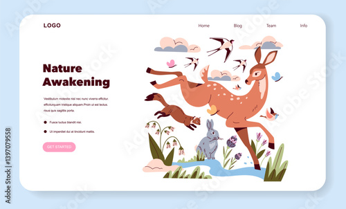 Spring Equinox Day. Flat Vector Illustration
