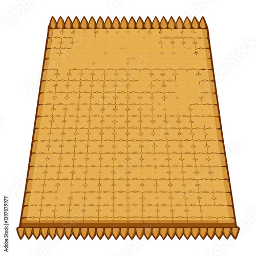 A yellow mat featuring raised spikes, designed for exercise or sensory stimulation.