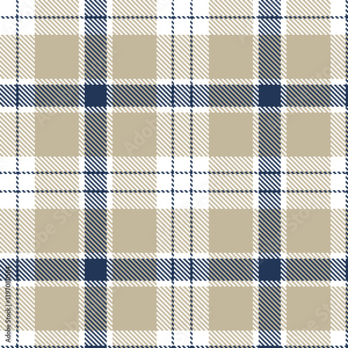 Elegant Seamless Tartan featuring Vivid white and Cool dark slate blue Textile Design