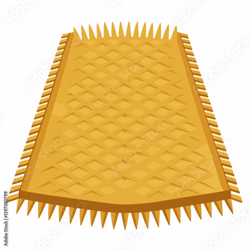 A yellow mat featuring raised spikes, designed for exercise or sensory stimulation.