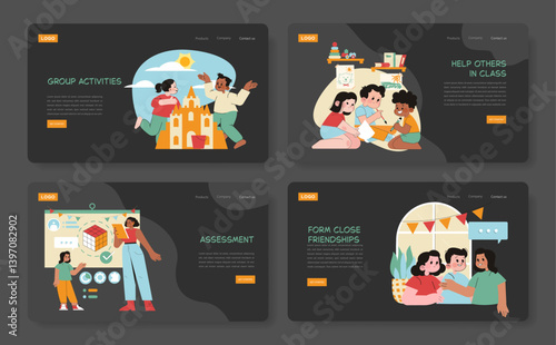Preschool Education. Flat Vector Illustration