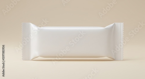 Minimalist White Pack: Plain, Simple Packaging on Neutral Beige Backdrop.