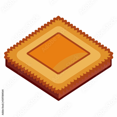 A square of hay placed on a white background, showcasing its texture and natural color.