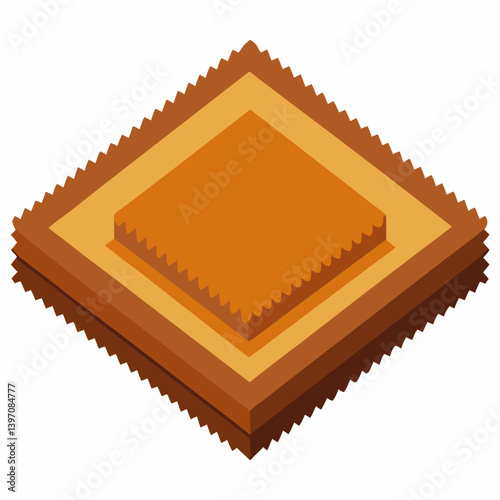 A square of hay placed on a white background, showcasing its texture and natural color.