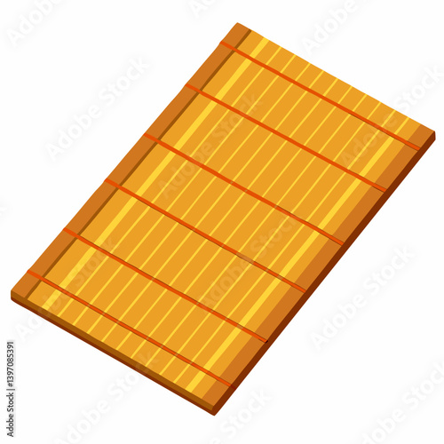 A wooden mat with a smooth wooden board placed on top, showcasing natural textures and colors.