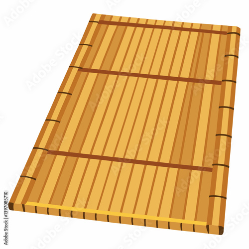 A wooden mat with a smooth wooden board placed on top, showcasing natural textures and colors.