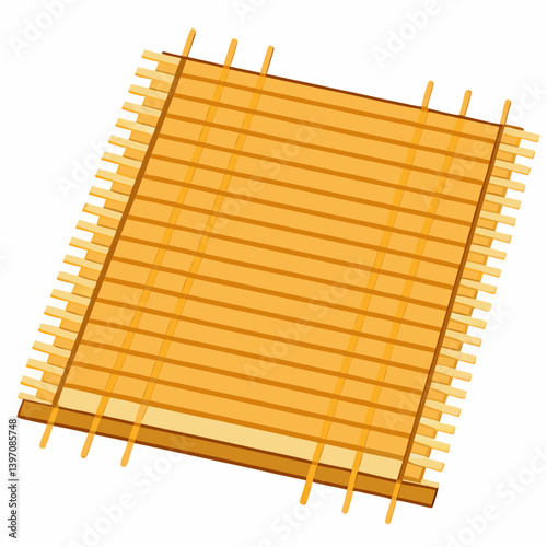 A wooden mat with a smooth wooden board placed on top, showcasing natural textures and colors.