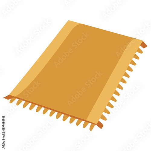 A vibrant yellow rug placed on a clean white background, showcasing its color and texture.