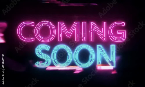 Coming Soon Animated Text in Blue and Purple Colors for Modern and Exciting Announcement Made with Generative AI Technology