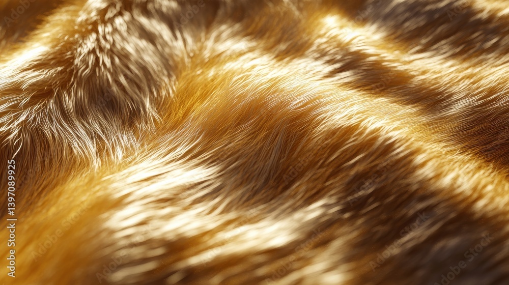 Fototapeta premium A fur textured surface with sleek, shiny strands, reflecting light to highlight the softness. illustration