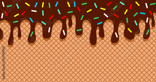 abstract chocolate vector background, wafer background texture, sweet concept for your design background