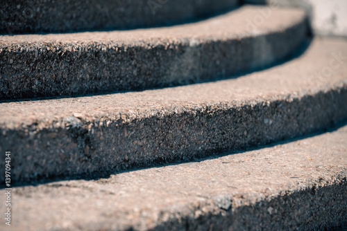 stone steps of the staircase close up