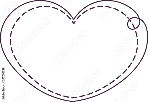 Heart Outline with Stitching