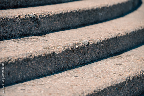 stone steps of the staircase close up