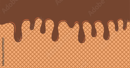 abstract chocolate vector background, wafer background texture, sweet concept for your design background