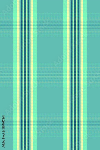 Irish textile background seamless, editable pattern fabric tartan. Good plaid texture check vector in teal and mint colors.