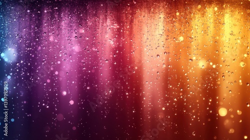 Colorful abstract background with light orbs and droplets