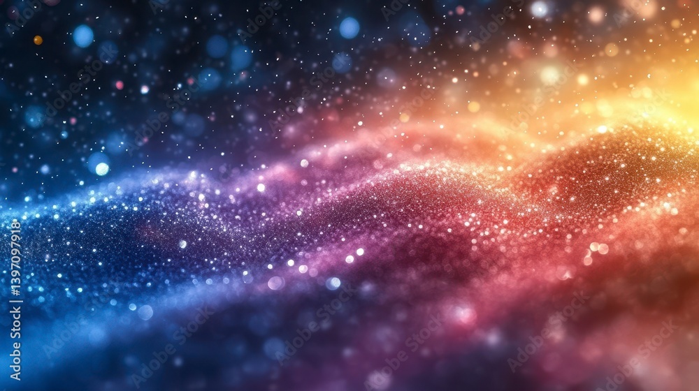 Sparkling cosmic dust dreamy nebula with flowing colors, celestial light show Sparkling cosmic dust dreamy nebula with flowing colors, celestial light show