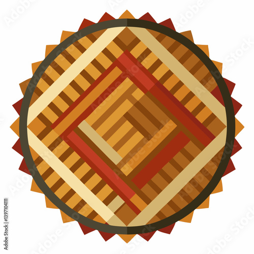 Wooden floor featuring a classic checkered pattern in alternating light and dark shades.