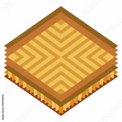 Wooden floor featuring a classic checkered pattern in alternating light and dark shades.