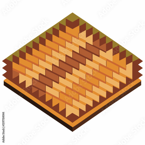 Wooden floor featuring a classic checkered pattern in alternating light and dark shades.