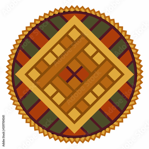 Wooden floor featuring a classic checkered pattern in alternating light and dark shades.