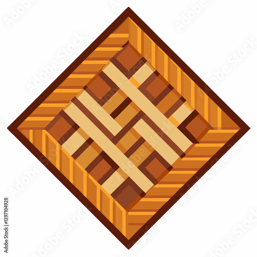 Wooden floor featuring a classic checkered pattern in alternating light and dark shades.