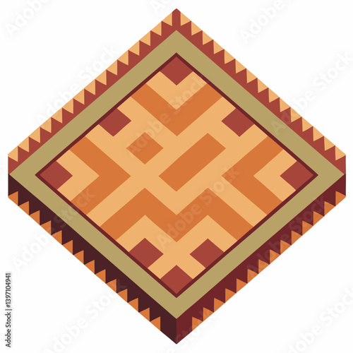 Wooden floor featuring a classic checkered pattern in alternating light and dark shades.