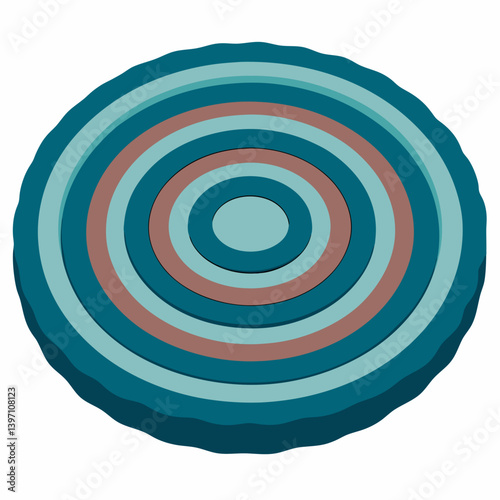Circular pattern featuring blue, orange, and red circles arranged harmoniously, creating a vibrant and dynamic visual effect.