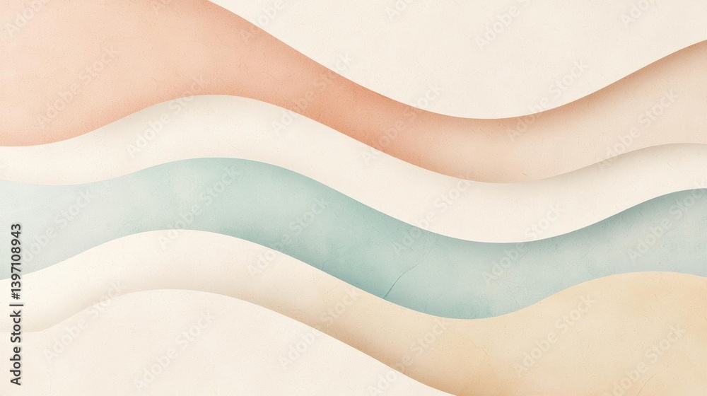Abstract background with three wavy lines in different colors - light pink, light blue, and beige. the lines are arranged in a diagonal pattern, creating a sense of depth and dimension. Abstract background with three wavy lines in different colors - light pink, light blue, and beige. the lines are arranged in a diagonal pattern, creating a sense of depth and dimension.