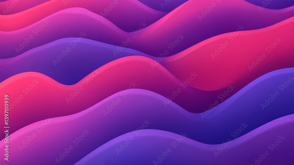 Abstract wavy design in vibrant purple and pink hues.