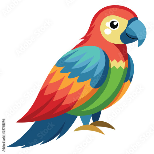 Parrot bird isolated on white background