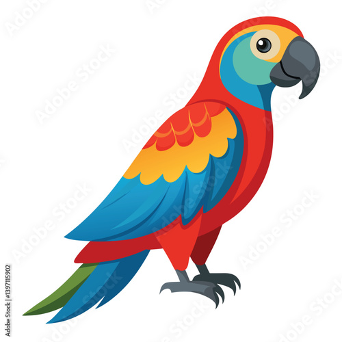 Parrot bird isolated on white background
