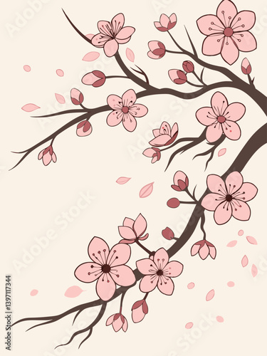 Shimmer Blossom Vector | Glossy Sakura Effect Art