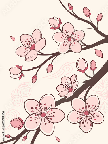Soft Tides Blossom Vector | Ocean-Inspired Petal Scene
