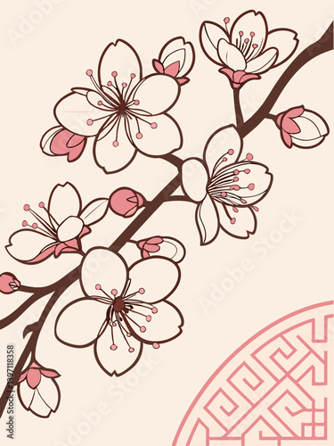 The Bloom Drift Vector, Gentle Japanese Spring Wind Design, Cherry Blossom Petals Illustration, Elegant Sakura Flow Artwork, Minimal Floral Clipart for Wall Art, Invitations, Branding, and Digital Pri