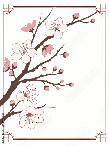 Petal Stream Vector | Water-Inspired Cherry Blossom Flow