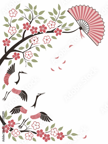 Petal Orbit Vector | Unique Cherry Blossom Rotation Clipart