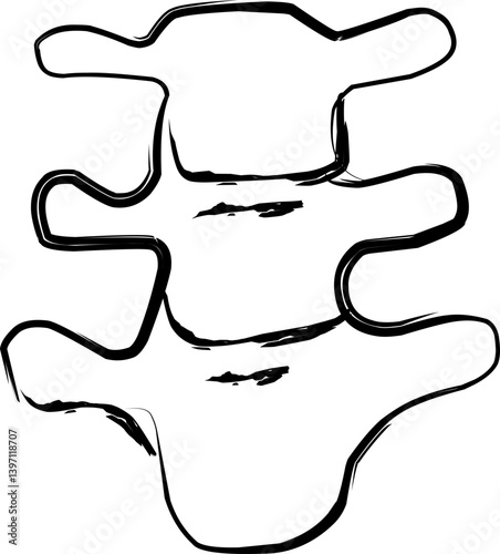spinal cord icon in doodle style