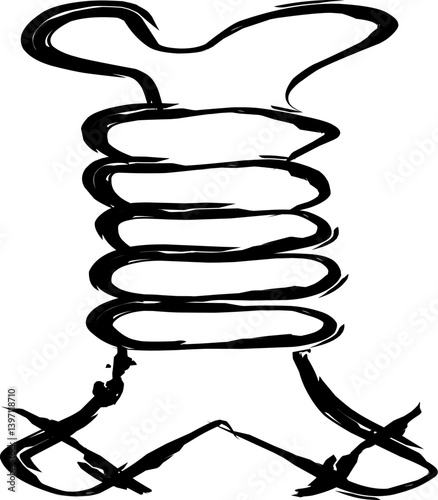 trachea icon in doodle style