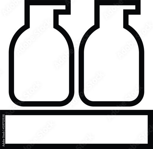 Bottle vector outline. soap bottle - shampoo bottle - Liquid soap - shower gel - lotion.