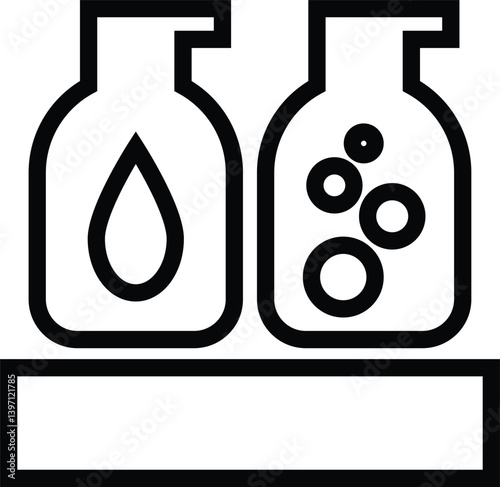 Bottle vector outline. soap bottle - shampoo bottle - Liquid soap - shower gel - lotion.